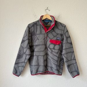 PATAGONIA SYNCHILLA Mens Shale Forge Gray Snap T Fleece Pullover